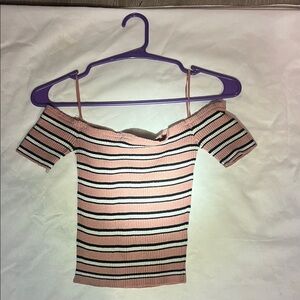 Ambiance Pink and Black Striped Top